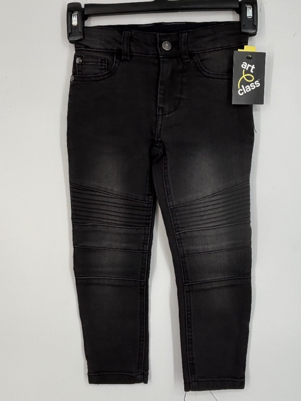 Art Class Boys Size 4 Moto Style Jeans Charcoal Gray Wash Skinny Leg
